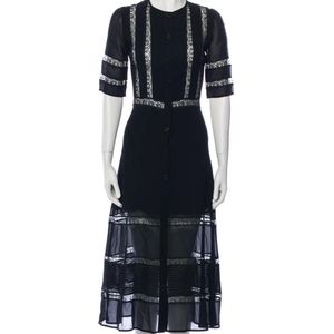 Reformation black lace crew neck dress
